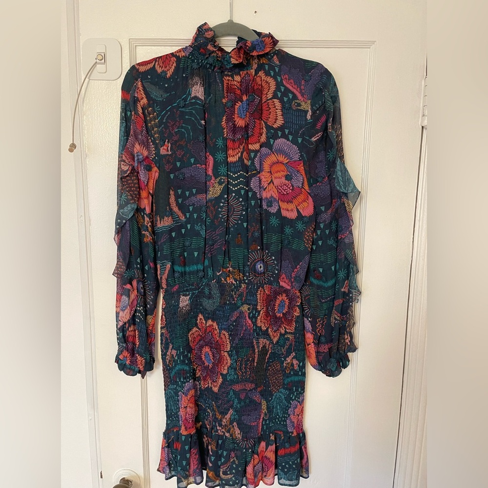 FARM Rio Multicolor Floral Long Sleeve Dress
